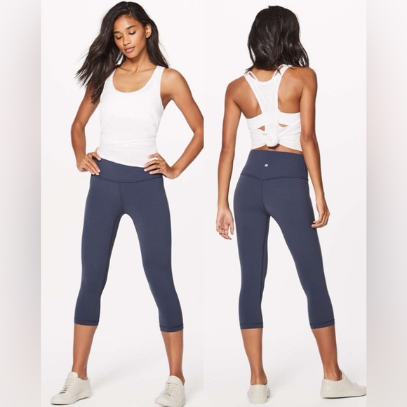 lululemon athletica Pants - Lululemon Align Crop (19") Shadow Blue! EUC